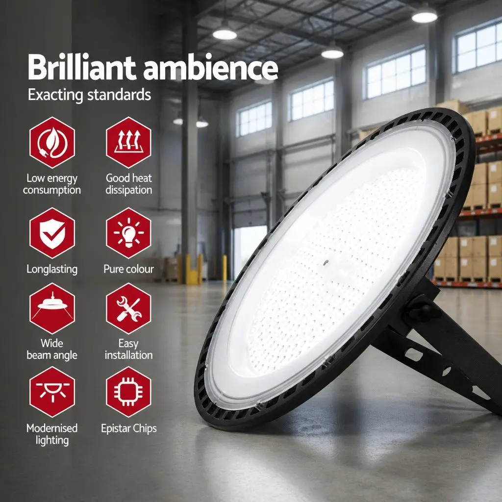 LED High Bay Light 200W Industrial Ceiling Lamp Workshop Warehouse Factory