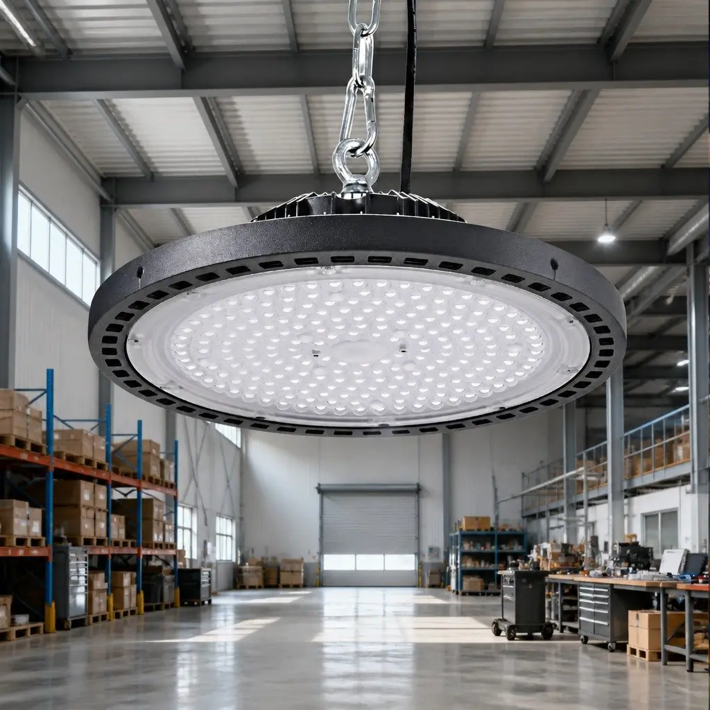 LED High Bay Light 150W UFO Industrial Workshop Warehouse Ceiling Lamp Black