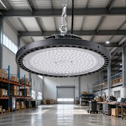 LED High Bay Light 150W UFO Industrial Workshop Warehouse Ceiling Lamp Black