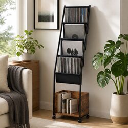 4-Tier Vinyl Record Player Stand Storage Rack Holder Display Cabinet Up to 100