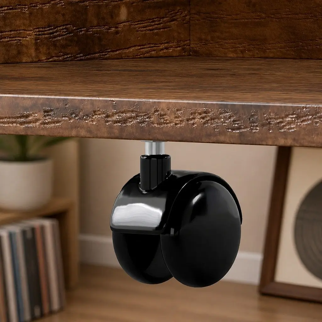 4-Tier Vinyl Record Player Stand Storage Rack Holder Display Cabinet Brown and Black