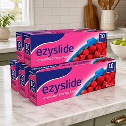 Ezy Slide Large Storage Bags 10pk x5 Easy Closure Food Pantry Household
