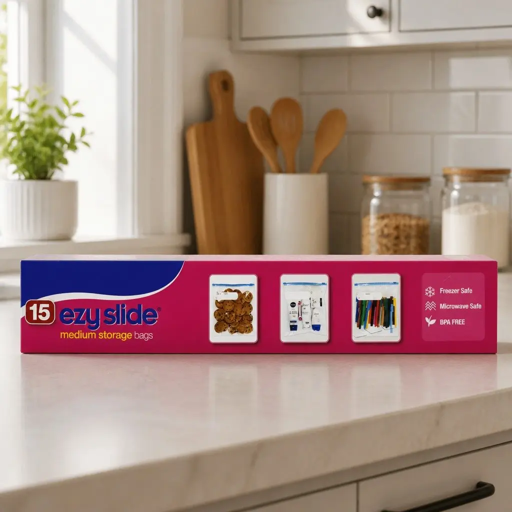 Medium Slide Seal Storage Bags Bulk 10x15pk Pantry Food Snack Organiser Bags