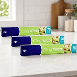 Cling Wrap 70m Food Storage Kitchen Wrap Transparent Film Roll x3 Pack