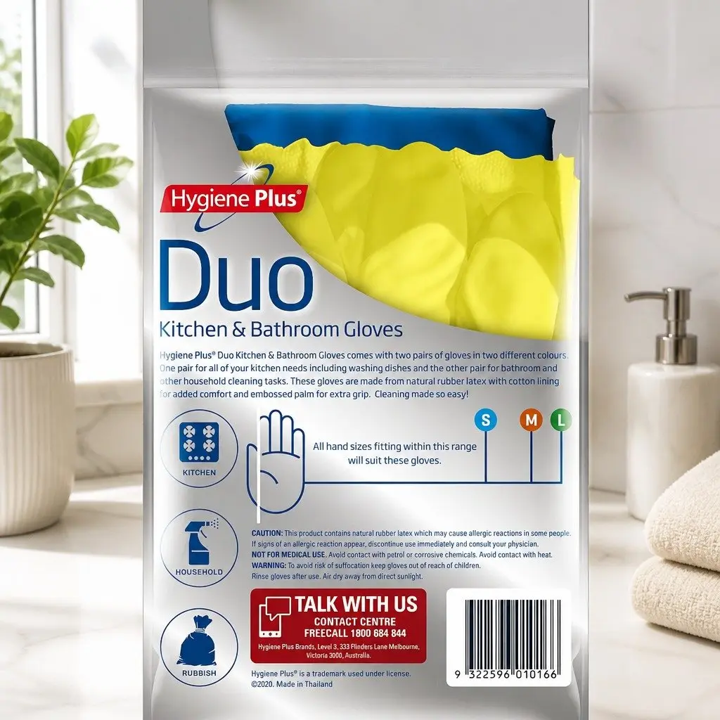 Cleaning Gloves Waterproof Large Reusable Hand Protection for Kitchen and Bathroom
