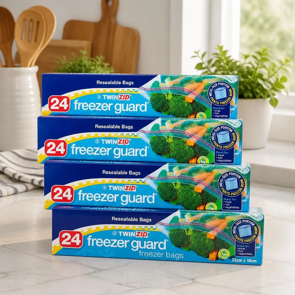 Freezer Guard Bags 24 Pack x4 Resealable Food Storage Bags Freezer Safe