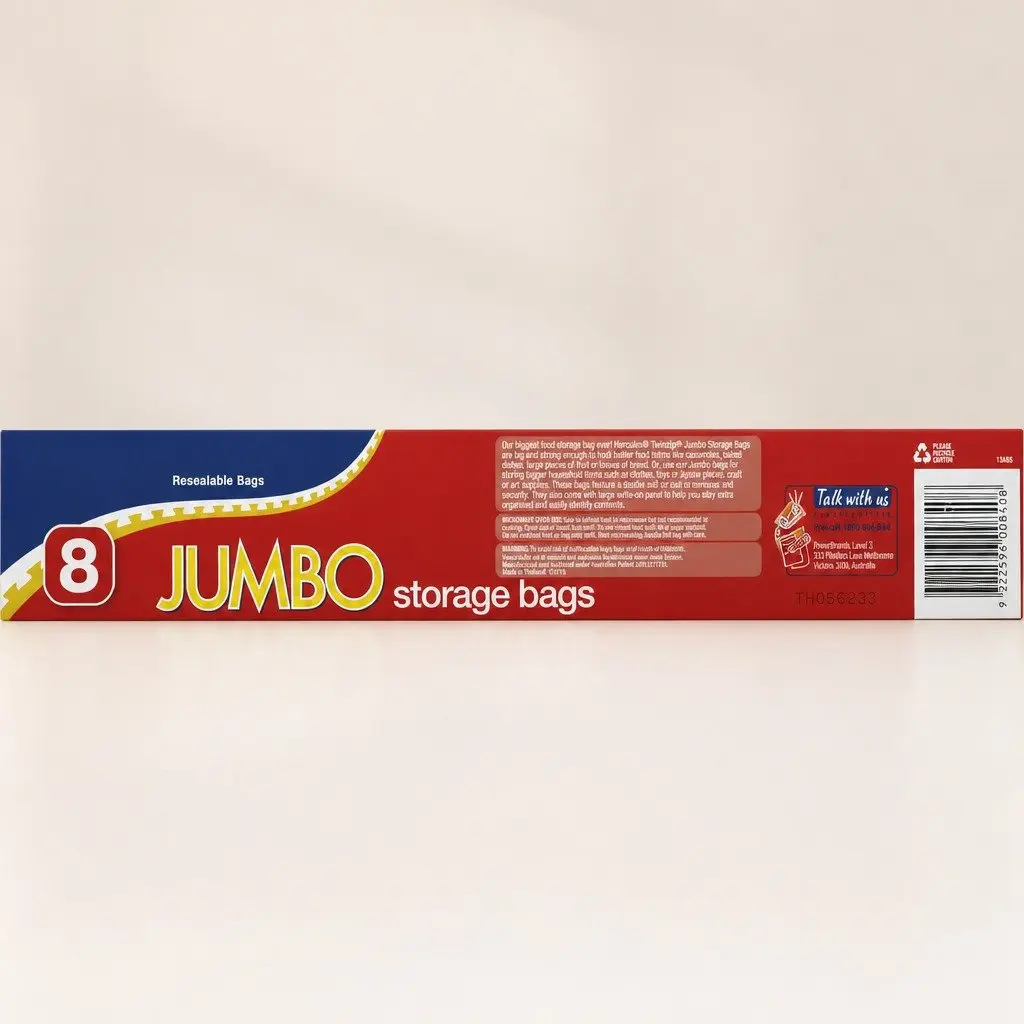 Jumbo Storage Bags 8pk x5 Resealable Large Food Storage Freezer Pantry Bags