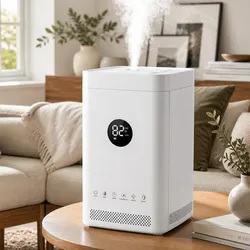 Ultrasonic Humidifier Air Purifier Top Fill Auto Humidity Control 3.5L White