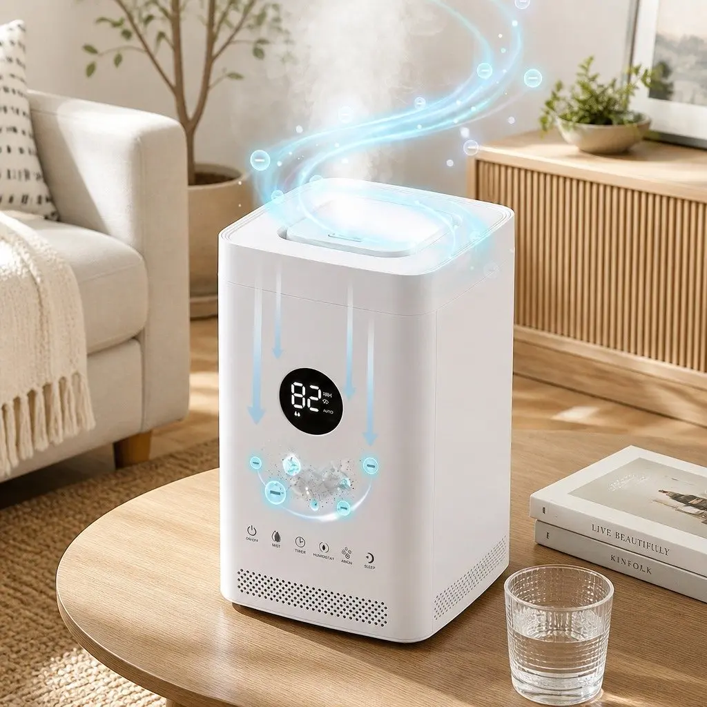Ultrasonic Humidifier Air Purifier Smart Auto Humidity Control 3.5L White