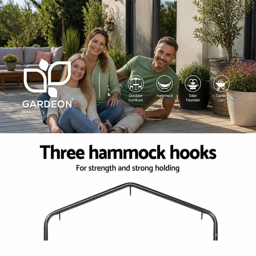 Outdoor Hammock Chair with Stand Swing Hanging Pillow Grey Garden Furniture