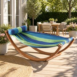 Timber Hammock Bed Outdoor Camping Rocking Single Person Relax Swing Stand