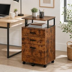 Mobile File Cabinet 3 Drawer Under Desk Home Office Storage Rolling Casters