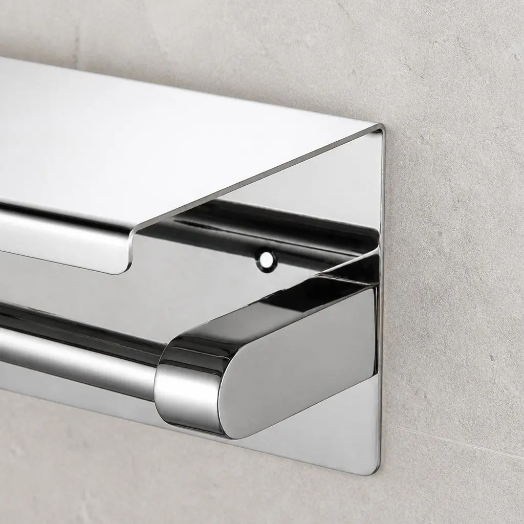 Toilet Paper Holder Wall Mount Silver 304 Stainless Steel Bathroom Storage