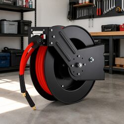 Air Hose Reel Retractable 3/8" x 15m 300PSI Auto Rewind Garage Workshop Storage