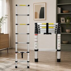 Telescopic Ladder 2M Multipurpose Aluminium Extendable Collapsible Step Ladder