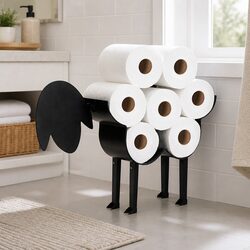 Toilet Paper Holder Stand 7 Roll Storage Sheep Design Wall Mount Bathroom