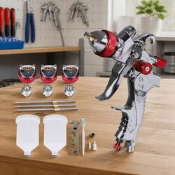 HVLP Spray Gun Kit Professional Paint Sprayer Adjustable Fluid Pattern Air