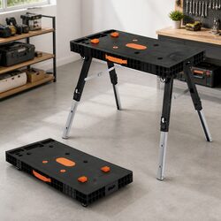 5-in-1 Foldable Workbench Sawhorse Scaffold Work Table 400kg Capacity