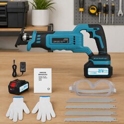 Cordless Reciprocating Saw 21V Brushless Variable Speed Electric Cutting Tool