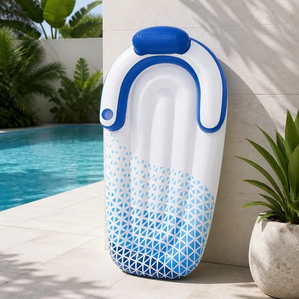 Inflatable Water Lounge 1.91m x 1.07m Pool Float Lounger Cup Holder