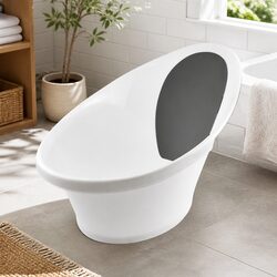 Baby Bath Tub with Backrest Bum Bump Support Newborn 12 Months Sink Basin