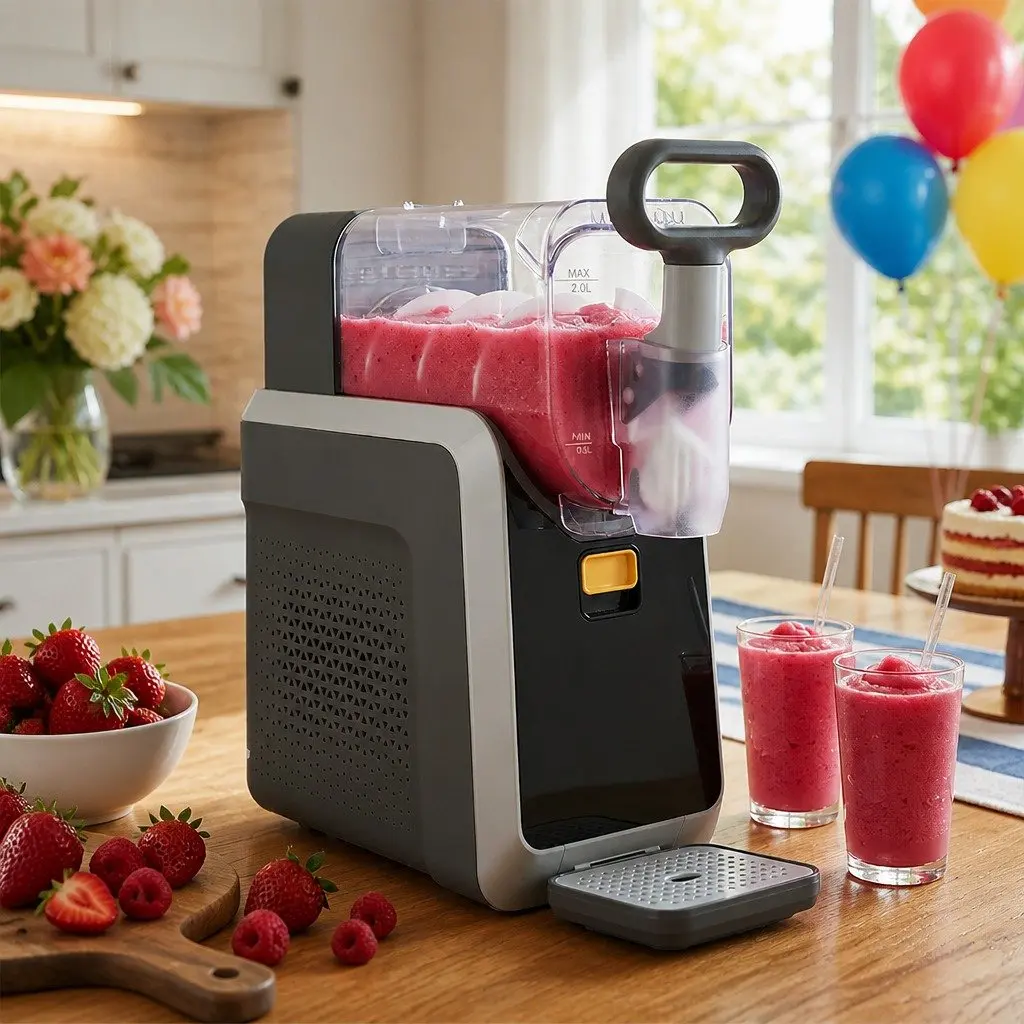 Slush Machine Frozen Drink Maker 2L Touch Control Compressor Cooling 5 Presets Transparent Tank