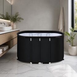 Portable Ice Bath Tub 120x70x70cm Inflatable Cold Water Folding Bathtub Spa