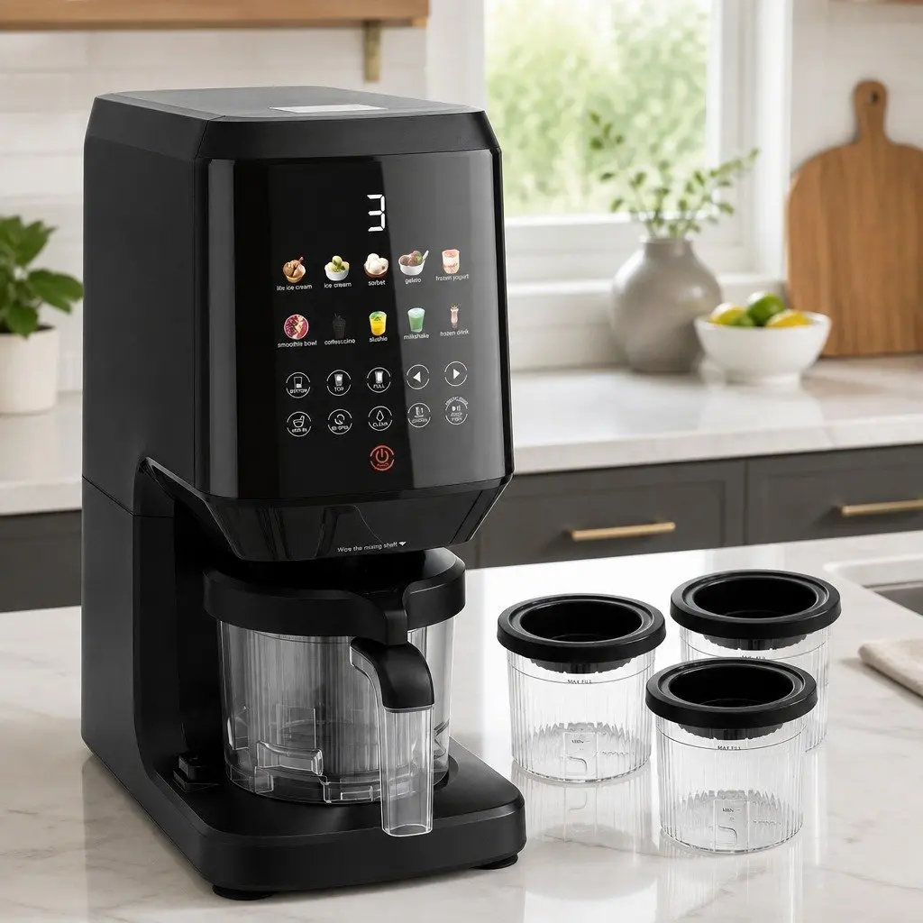 Ice Cream Maker 10-in-1 Touch-Screen Black