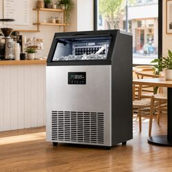 Commercial Ice Maker Machine 60kg Capacity Cube Production Stainless Steel