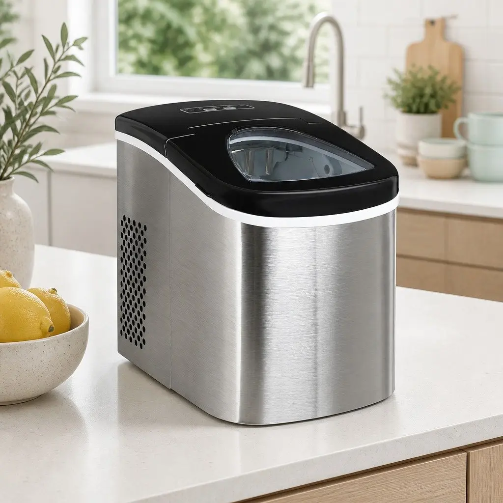 Ice Maker Portable Quick Freezing 2.4L Water Tank Silver Countertop Machine