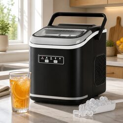 Ice Maker Machine Portable 12kg Countertop Self Cleaning Water Tank Black