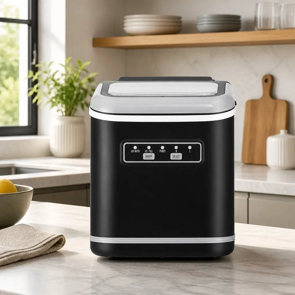 Ice Maker Machine Portable Self Cleaning 12kg Countertop Black