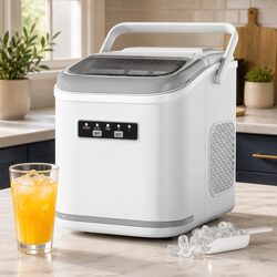 Ice Maker Machine Portable Countertop 12kg Daily Production White Self Cleaning