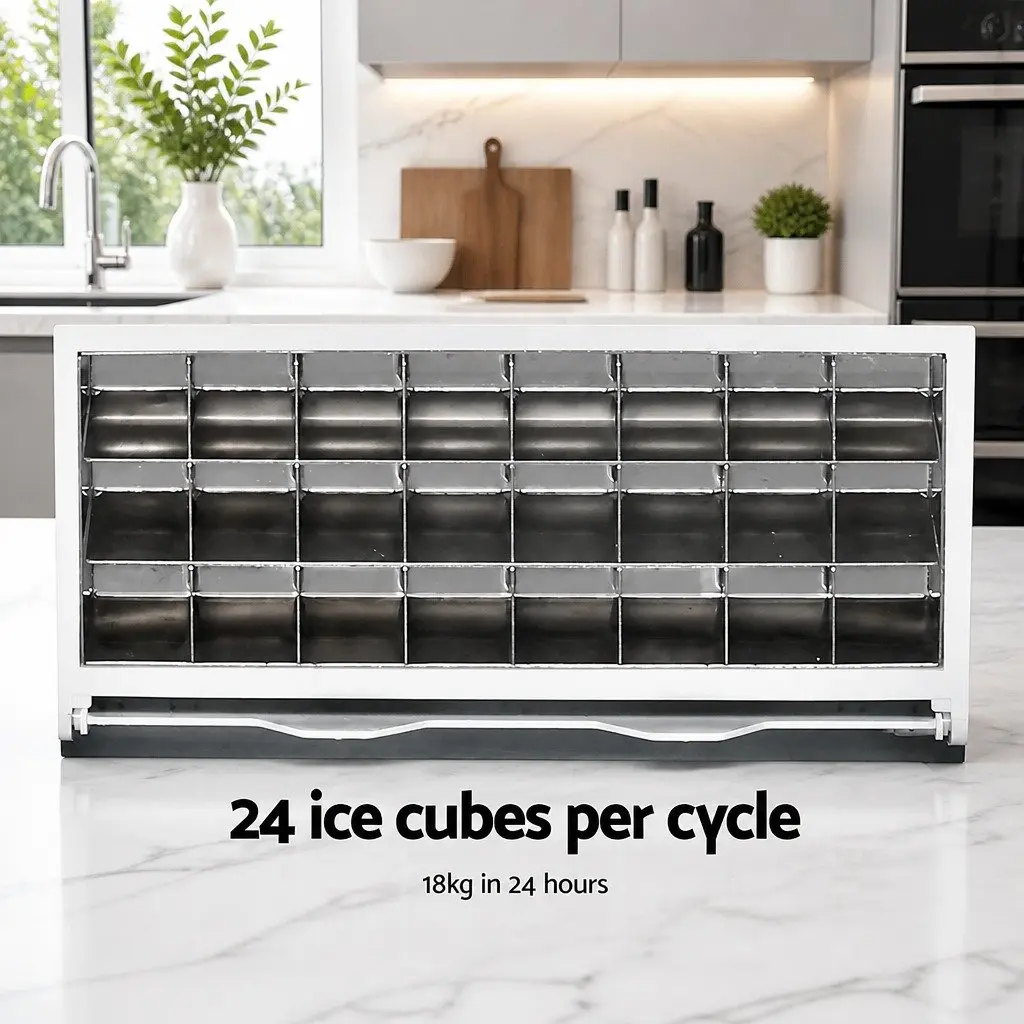 Ice Maker Machine Compact Portable 18kg Daily Production Countertop Silver