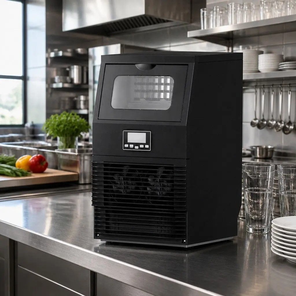 Ice Maker Machine 30kg 24 Hours Black Commercial Appliance