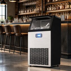Commercial Ice Maker Machine 45kg Capacity Cube Tray Bar Stainless Steel