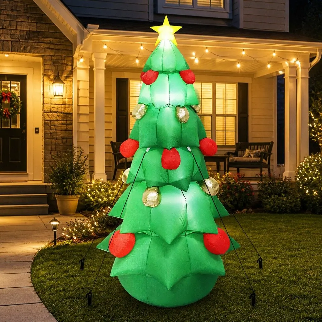 Inflatable Christmas Tree 2.5M LED Lights Multi-Colour Outdoor Indoor Holiday Decoration