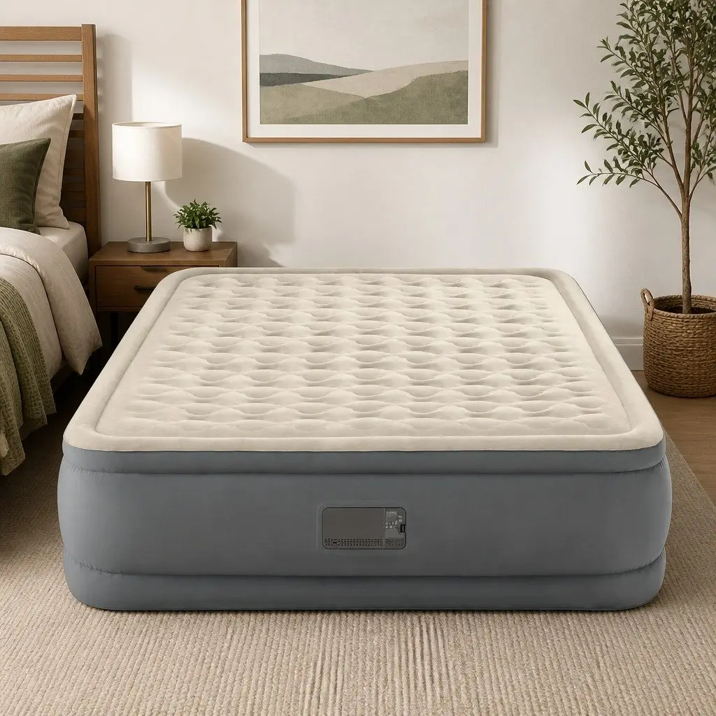 Queen Elevated Airbed Extra Tall Fiber-Tech PVC Air Bed
