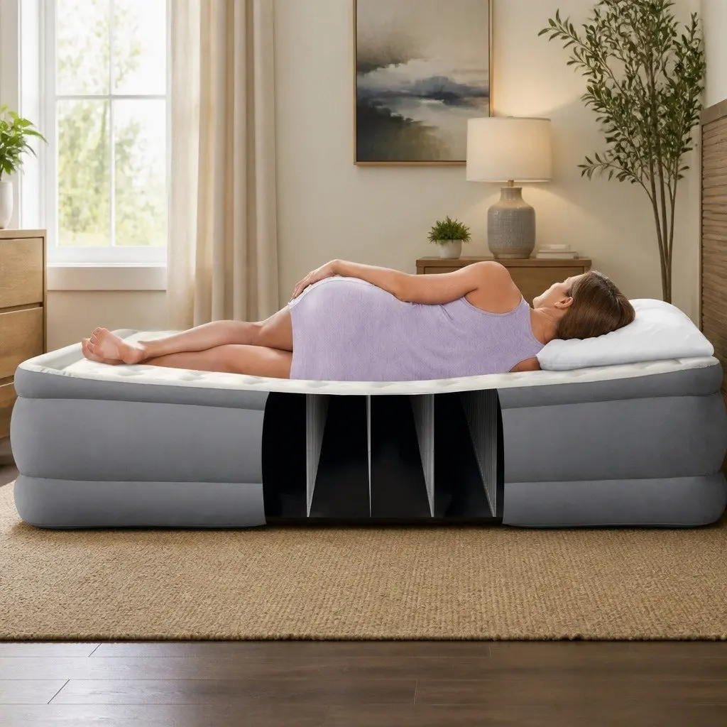 Queen Elevated Airbed Extra Tall Fiber-Tech PVC Air Bed