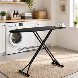 Foldable Ironing Board Heavy Duty Steel Frame Adjustable Height Laundry Room