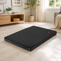 Foldable Pet Bed Dog Puppy Large Black Plush Foam Portable Handle Sleep Mat