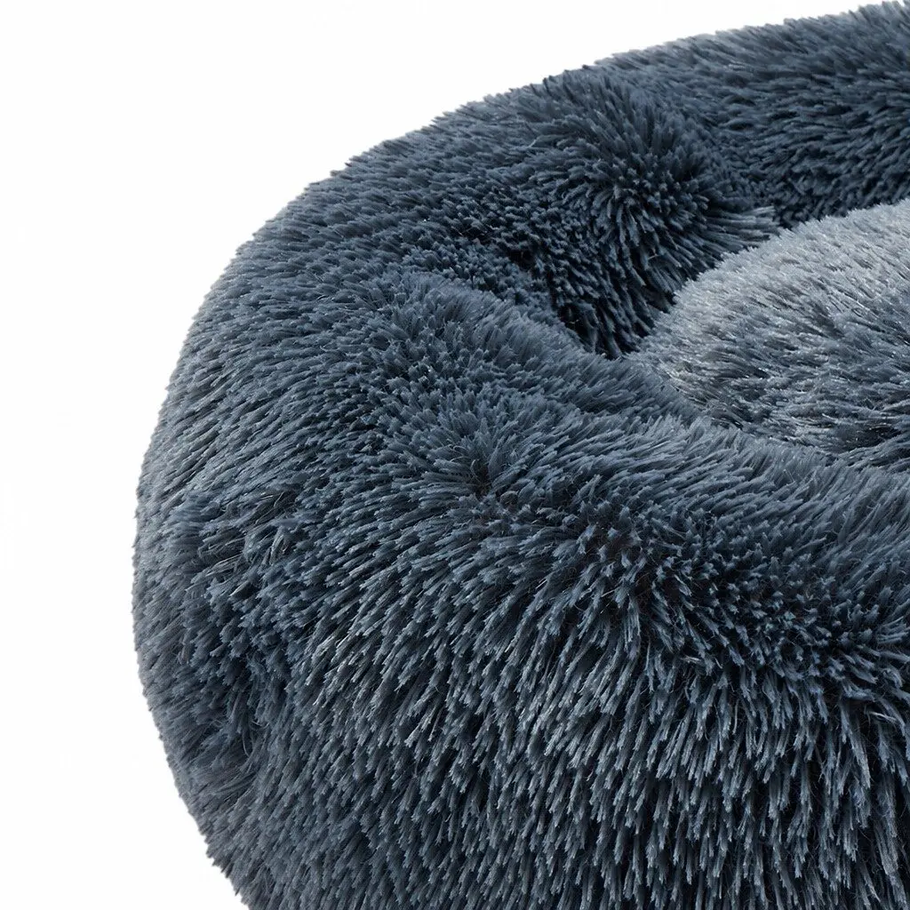 Pet Bed Donut Calming Mattress XXL Dark Grey Non-Slip Machine Washable Plush