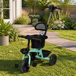 Kids Tricycle Ride On Trike Toddler Push Handle Adjustable Seat Storage Basket