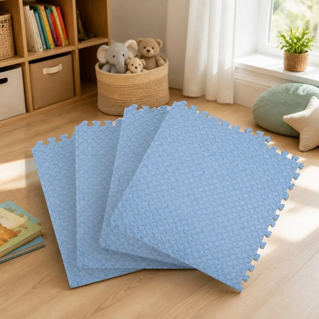 EVA Foam Kids Play Mat Floor Tiles Soft Interlocking Puzzle Activity Mats Blue