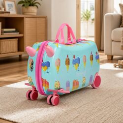 Kids Ride On Suitcase Carry On Luggage Portable Travel Bag Children Storage Box