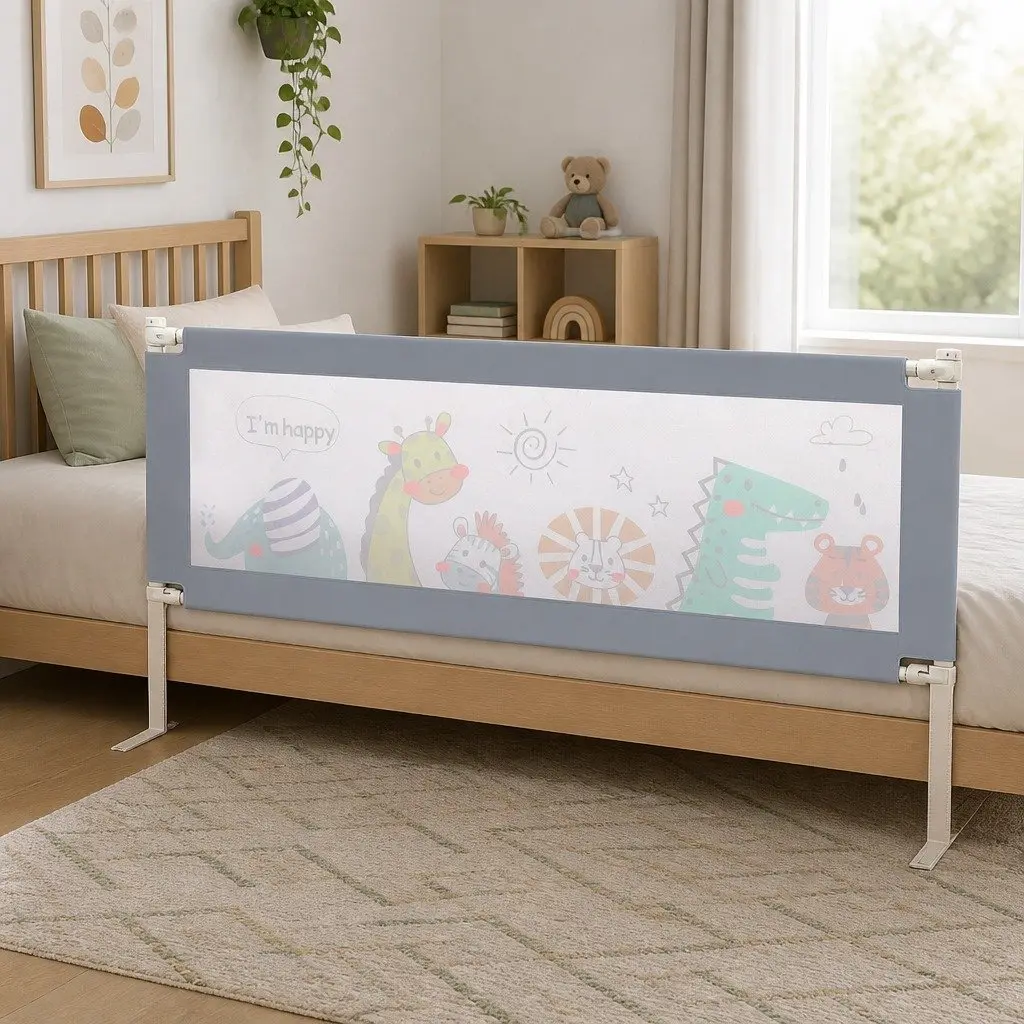 Kids Baby Bed Rail Guard Super King Adjustable Safety Barrier Folding Protection