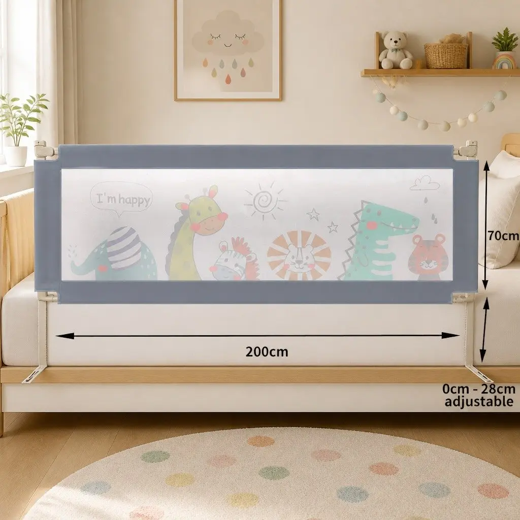 Kids Baby Bed Rail Guard Super King Adjustable Safety Barrier Folding Protection