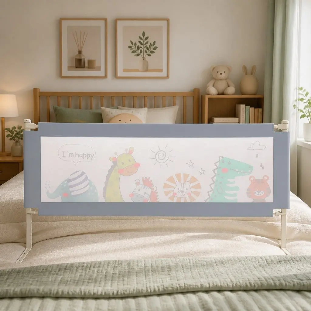Kids Bed Rail Guard Adjustable Medium Safety Barrier Folding Bedside Protection Multi-coloured
