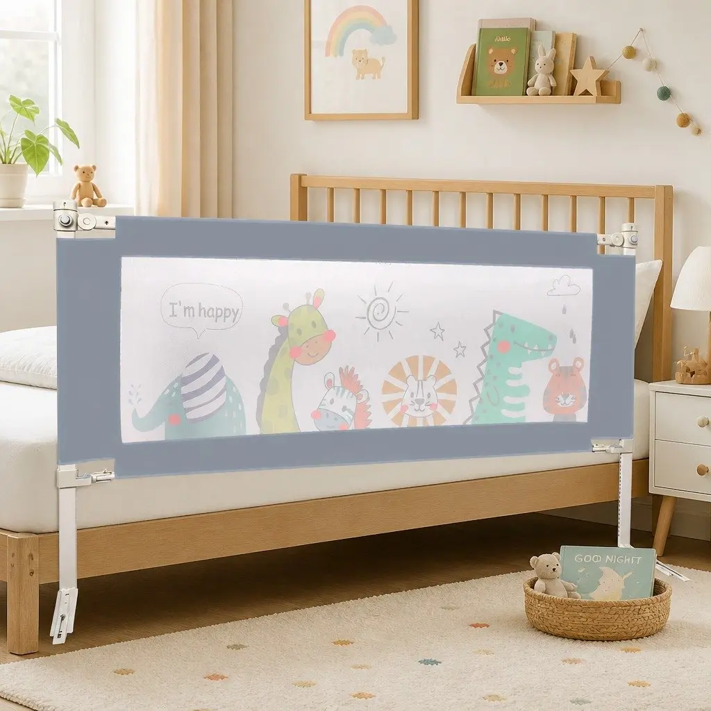 Kids Baby Safety Bed Rail Guard Adjustable Height Folding Barrier King Size