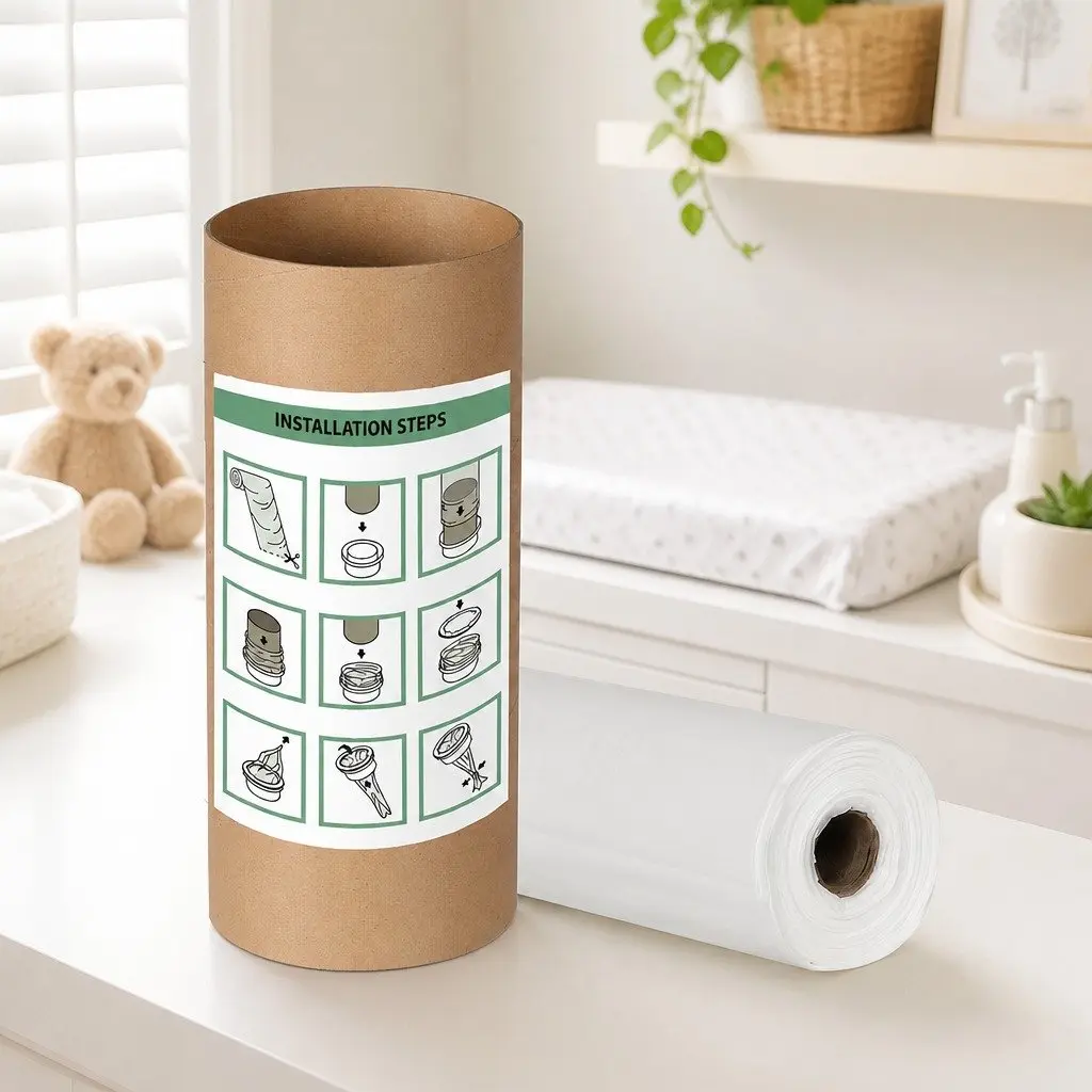 Nappy Bin Refill Kit 100m Disposal Bags Odour Control Nursery Waste Management